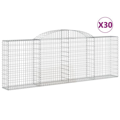 Arched Gabion Baskets 30 pcs 300x30x100/120 cm Galvanised Iron