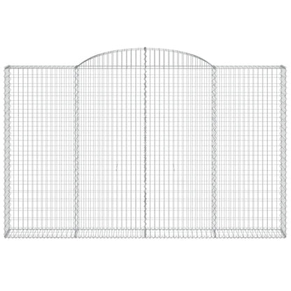 Arched Gabion Baskets 2 pcs 300x30x180/200 cm Galvanised Iron