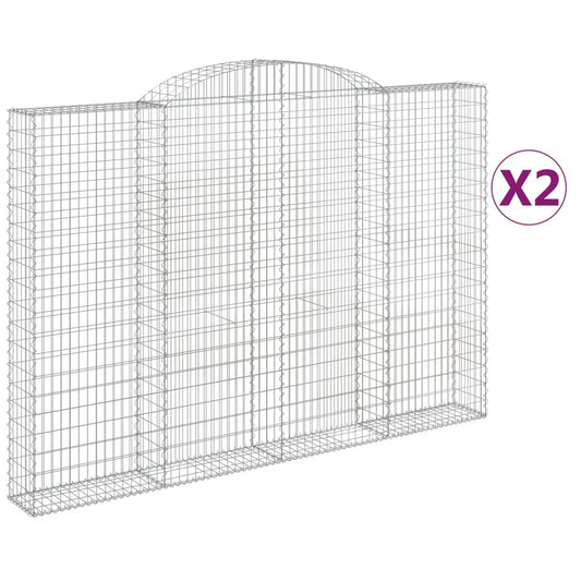 Arched Gabion Baskets 2 pcs 300x30x200/220 cm Galvanised Iron