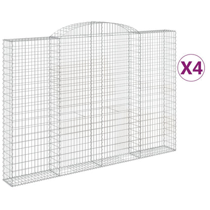 Arched Gabion Baskets 4 pcs 300x30x200/220 cm Galvanised Iron
