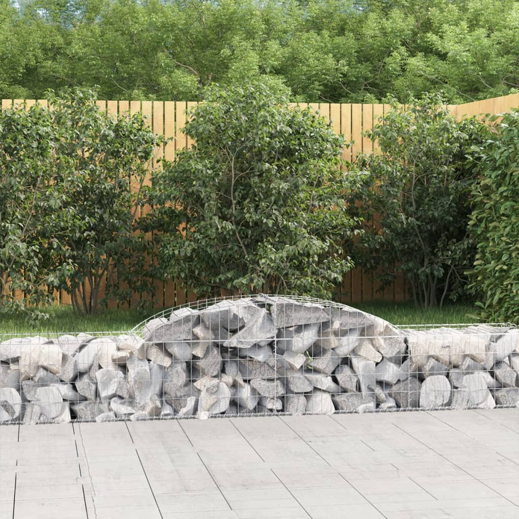 Arched Gabion Baskets 9 pcs 300x50x40/60 cm Galvanised Iron
