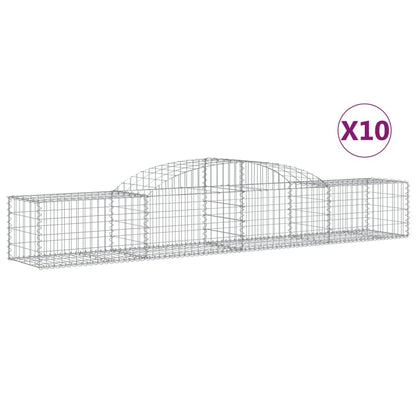 Arched Gabion Baskets 10 pcs 300x50x40/60 cm Galvanised Iron