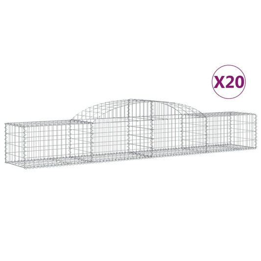 Arched Gabion Baskets 20 pcs 300x50x40/60 cm Galvanised Iron