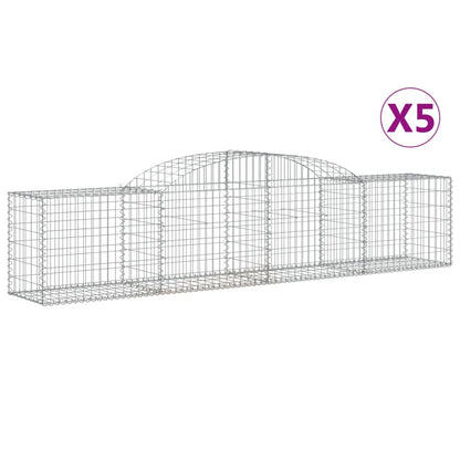 Arched Gabion Baskets 5 pcs 300x50x60/80 cm Galvanised Iron