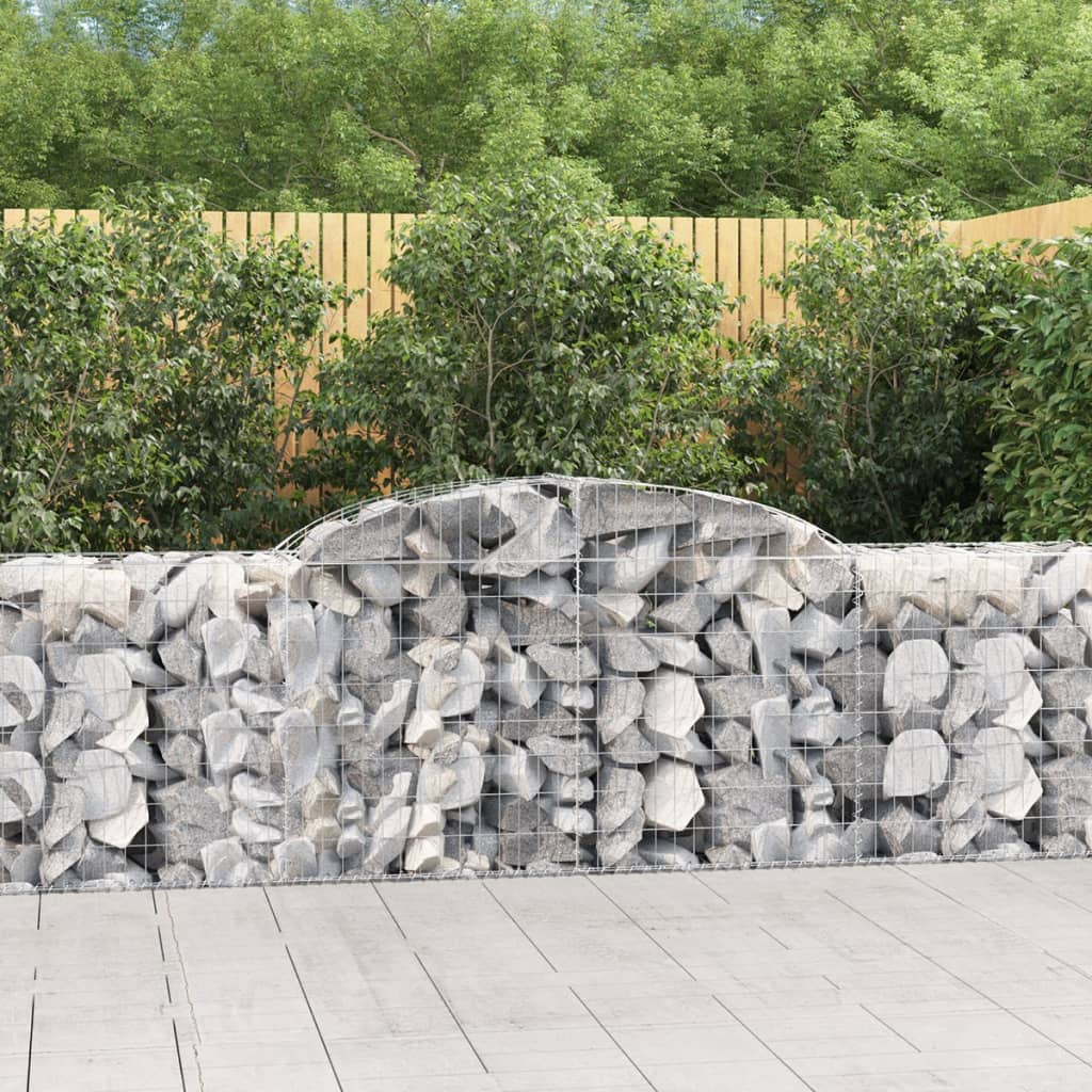 Arched Gabion Baskets 9 pcs 300x50x80/100 cm Galvanised Iron