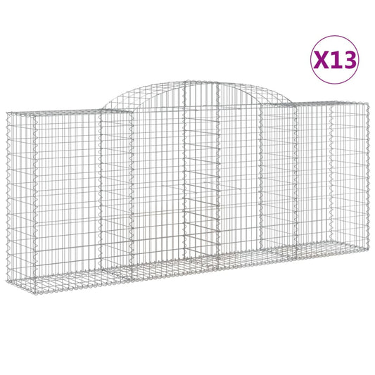 Arched Gabion Baskets 13 pcs 300x50x120/140 cm Galvanised Iron