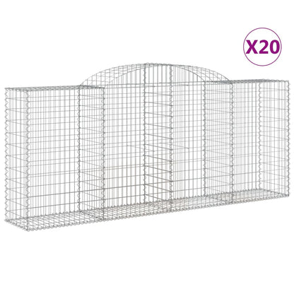 Arched Gabion Baskets 20 pcs 300x50x120/140 cm Galvanised Iron