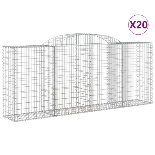 Arched Gabion Baskets 20 pcs 300x50x120/140 cm Galvanised Iron