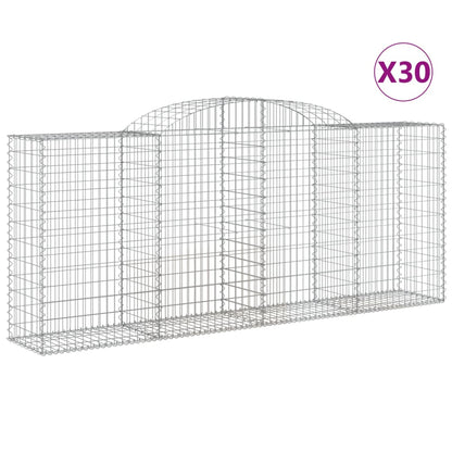 Arched Gabion Baskets 30 pcs 300x50x120/140 cm Galvanised Iron