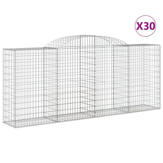 Arched Gabion Baskets 30 pcs 300x50x120/140 cm Galvanised Iron