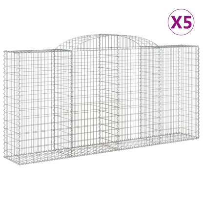 Arched Gabion Baskets 5 pcs 300x50x140/160 cm Galvanised Iron