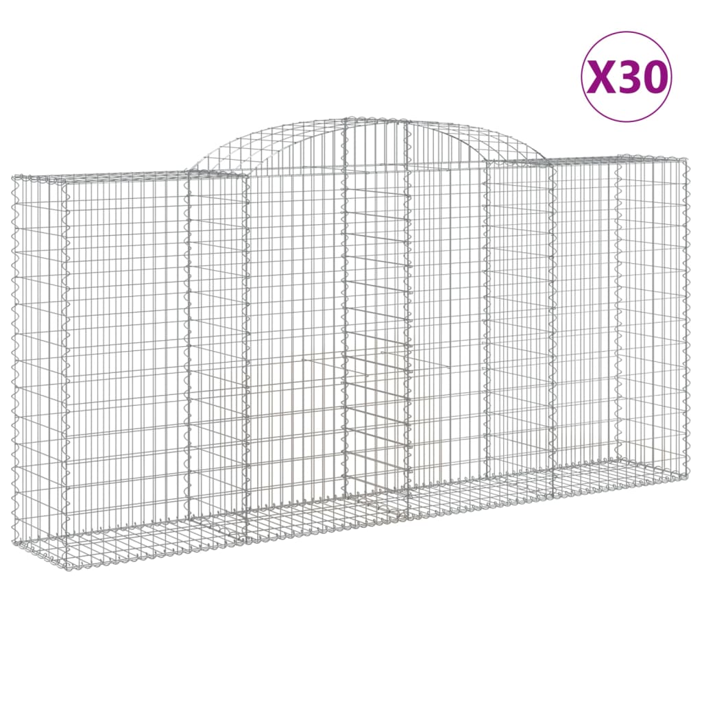 Arched Gabion Baskets 30 pcs 300x50x140/160 cm Galvanised Iron