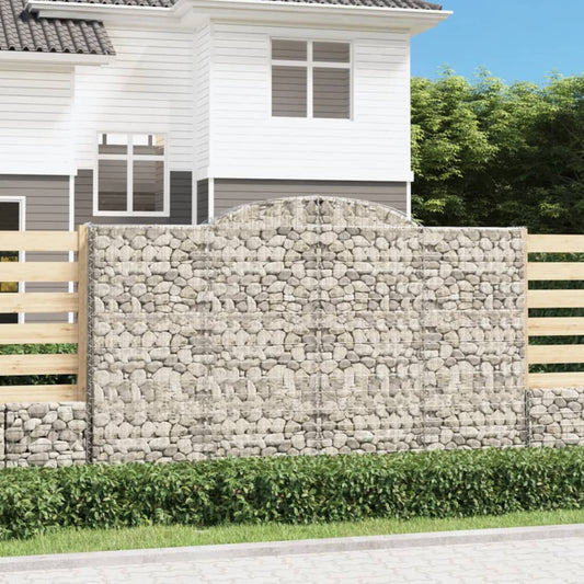 Arched Gabion Baskets 2 pcs 300x50x180/200 cm Galvanised Iron