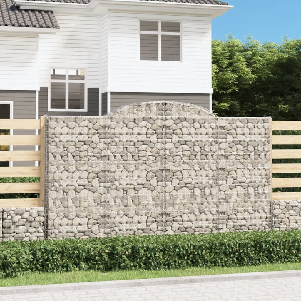 Arched Gabion Baskets 5 pcs 300x50x180/200 cm Galvanised Iron