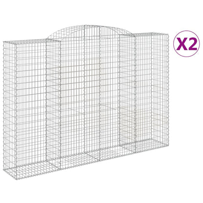 Arched Gabion Baskets 2 pcs 300x50x200/220 cm Galvanised Iron