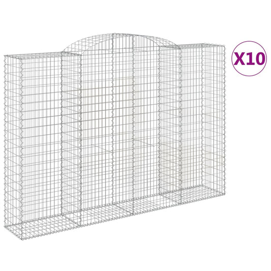Arched Gabion Baskets 10 pcs 300x50x200/220 cm Galvanised Iron