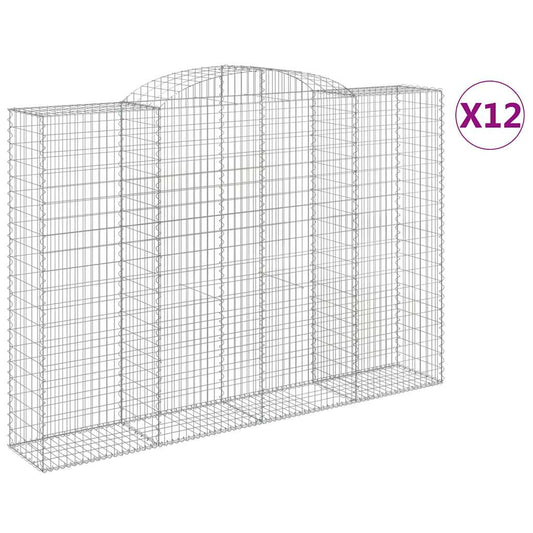 Arched Gabion Baskets 12 pcs 300x50x200/220 cm Galvanised Iron
