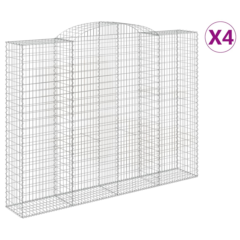 Arched Gabion Baskets 4 pcs 300x50x220/240 cm Galvanised Iron