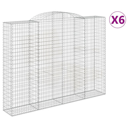 Arched Gabion Baskets 6 pcs 300x50x220/240 cm Galvanised Iron