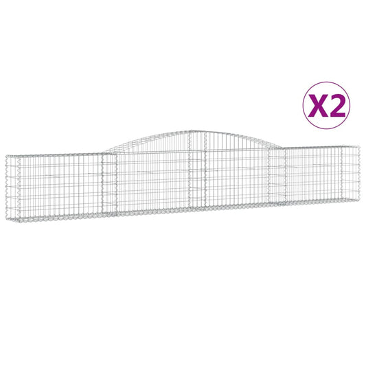 Arched Gabion Baskets 2 pcs 400x30x60/80 cm Galvanised Iron