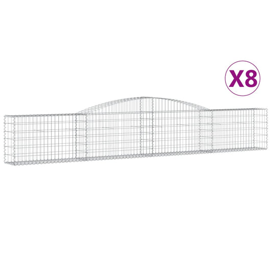 Arched Gabion Baskets 8 pcs 400x30x60/80 cm Galvanised Iron