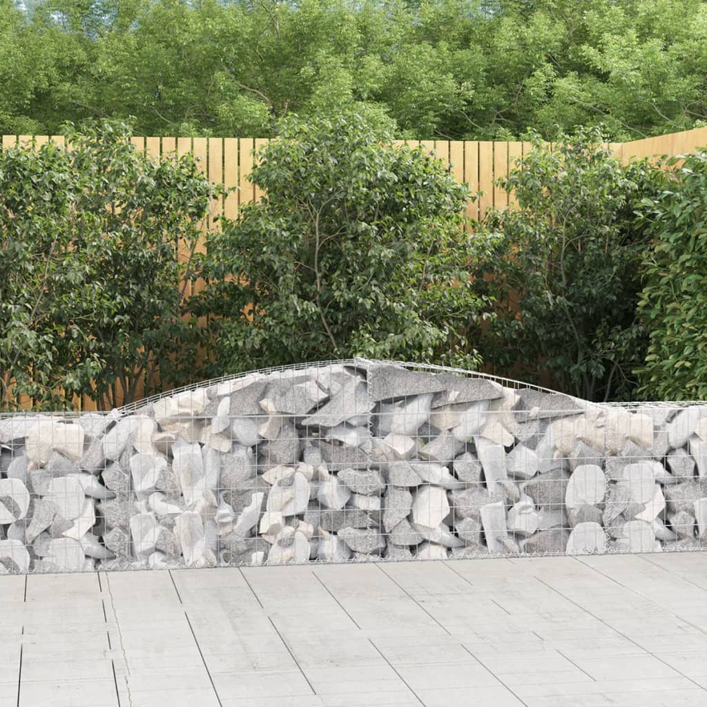 Arched Gabion Baskets 8 pcs 400x30x60/80 cm Galvanised Iron