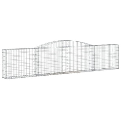 Arched Gabion Baskets 2 pcs 400x30x80/100 cm Galvanised Iron