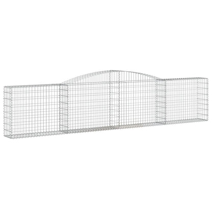Arched Gabion Baskets 4 pcs 400x30x80/100 cm Galvanised Iron