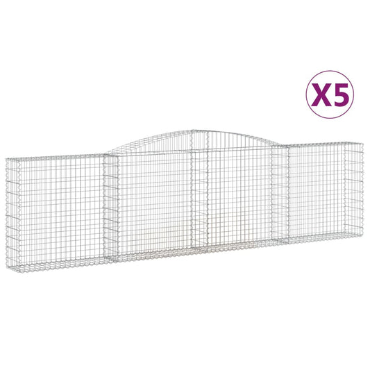 Arched Gabion Baskets 5 pcs 400x30x100/120 cm Galvanised Iron