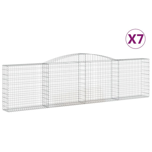 Arched Gabion Baskets 7 pcs 400x30x100/120 cm Galvanised Iron