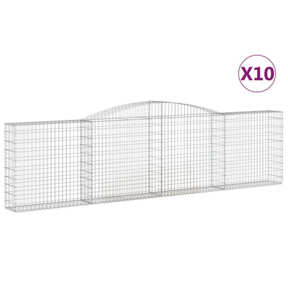 Arched Gabion Baskets 10 pcs 400x30x100/120 cm Galvanised Iron