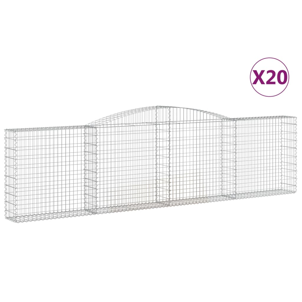Arched Gabion Baskets 20 pcs 400x30x100/120 cm Galvanised Iron