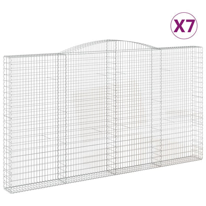 Arched Gabion Baskets 7 pcs 400x30x220/240 cm Galvanised Iron