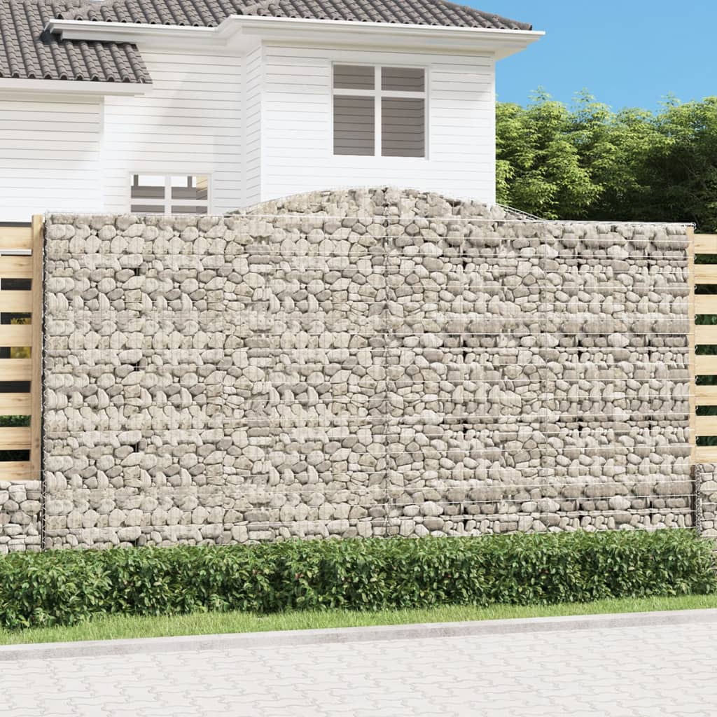 Arched Gabion Baskets 8 pcs 400x30x220/240 cm Galvanised Iron