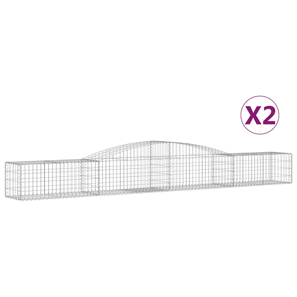 Arched Gabion Baskets 2 pcs 400x50x40/60 cm Galvanised Iron