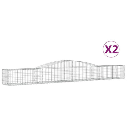 Arched Gabion Baskets 2 pcs 400x50x40/60 cm Galvanised Iron