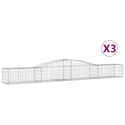 Arched Gabion Baskets 3 pcs 400x50x40/60 cm Galvanised Iron