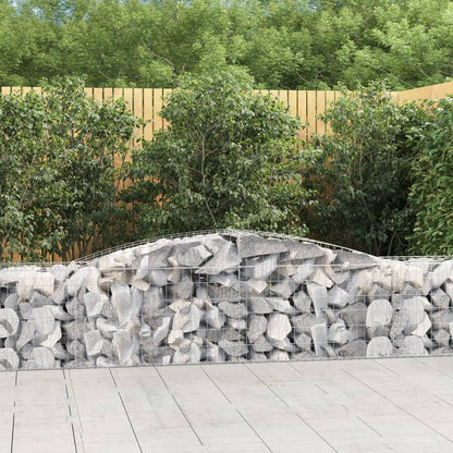 Arched Gabion Baskets 4 pcs 400x50x60/80 cm Galvanised Iron