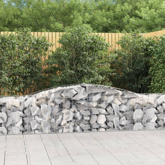 Arched Gabion Baskets 10 pcs 400x50x60/80 cm Galvanised Iron