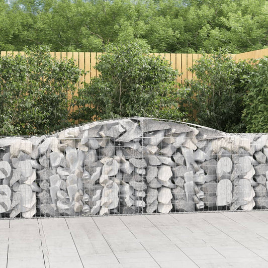 Arched Gabion Baskets 4 pcs 400x50x80/100 cm Galvanised Iron