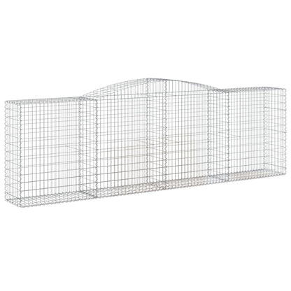 Arched Gabion Baskets 4 pcs 400x50x120/140 cm Galvanised Iron
