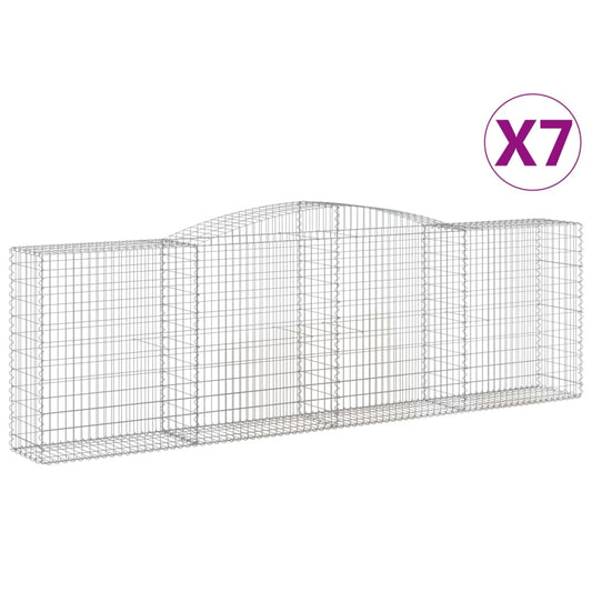 Arched Gabion Baskets 7 pcs 400x50x120/140 cm Galvanised Iron
