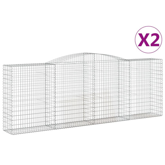 Arched Gabion Baskets 2 pcs 400x50x140/160 cm Galvanised Iron