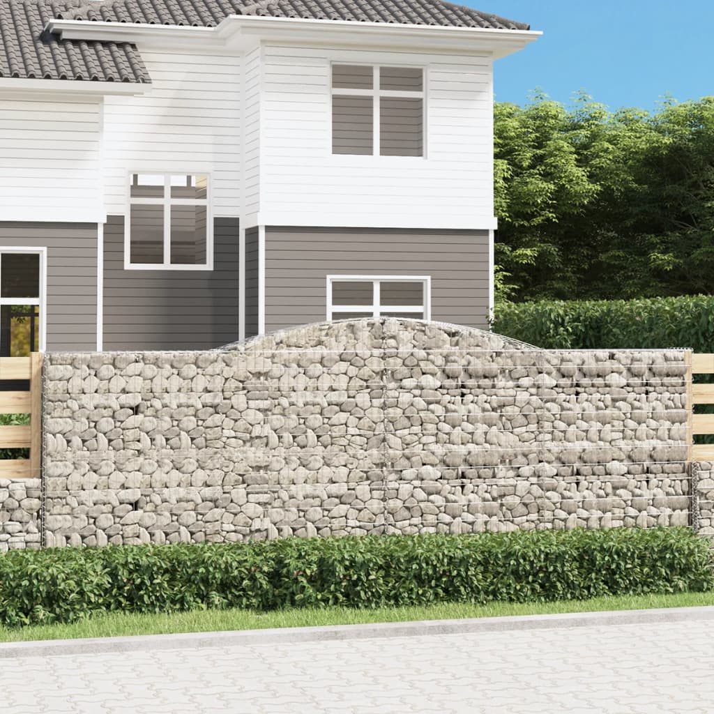 Arched Gabion Baskets 2 pcs 400x50x140/160 cm Galvanised Iron