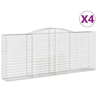 Arched Gabion Baskets 4 pcs 400x50x160/180 cm Galvanised Iron