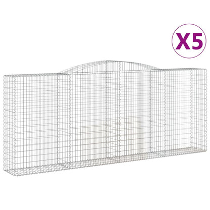 Arched Gabion Baskets 5 pcs 400x50x160/180 cm Galvanised Iron