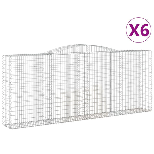 Arched Gabion Baskets 6 pcs 400x50x160/180 cm Galvanised Iron