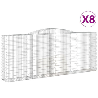 Arched Gabion Baskets 8 pcs 400x50x160/180 cm Galvanised Iron