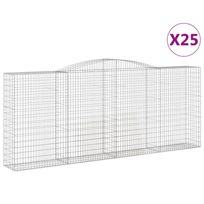 Arched Gabion Baskets 25 pcs 400x50x160/180 cm Galvanised Iron