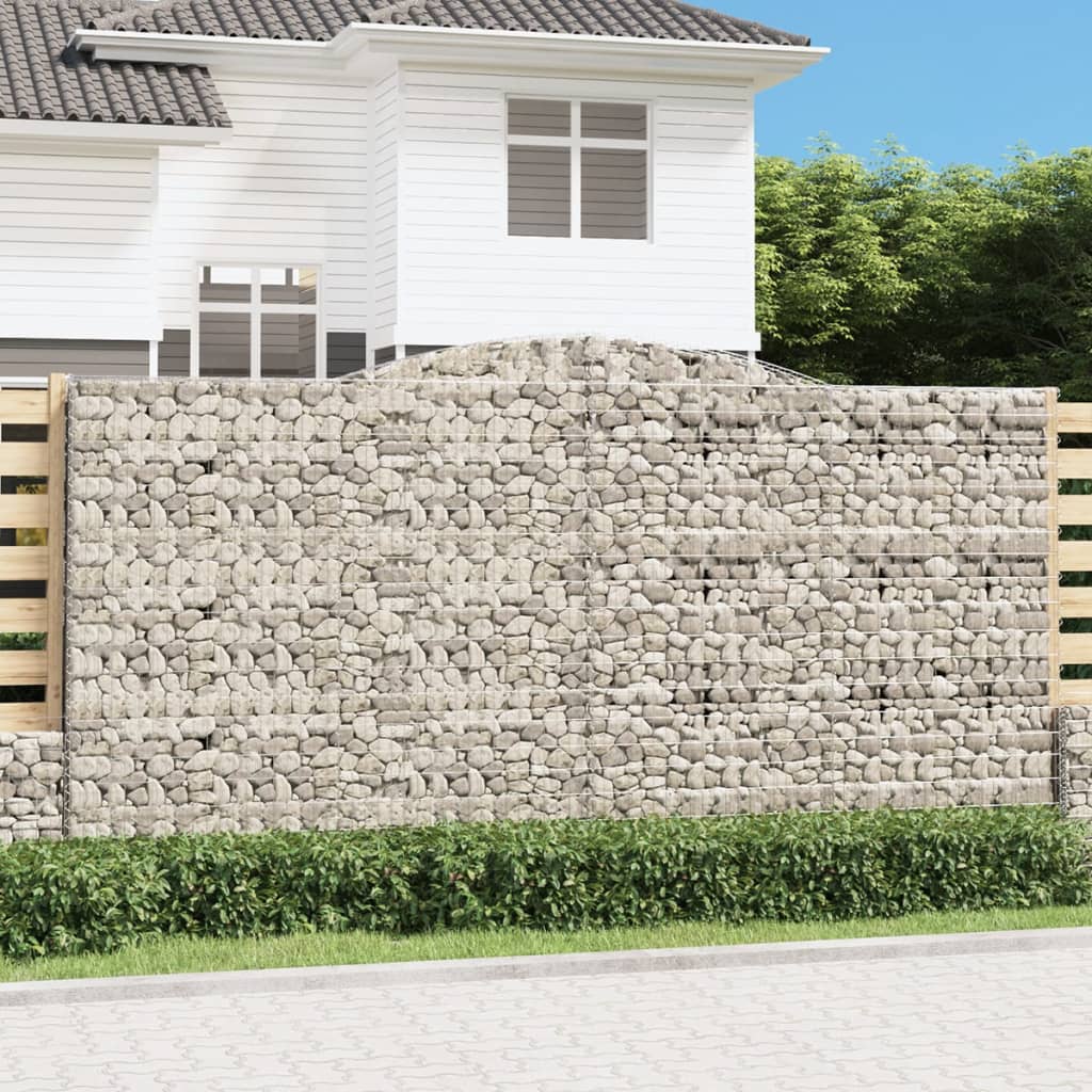 Arched Gabion Baskets 9 pcs 400x50x200/220 cm Galvanised Iron